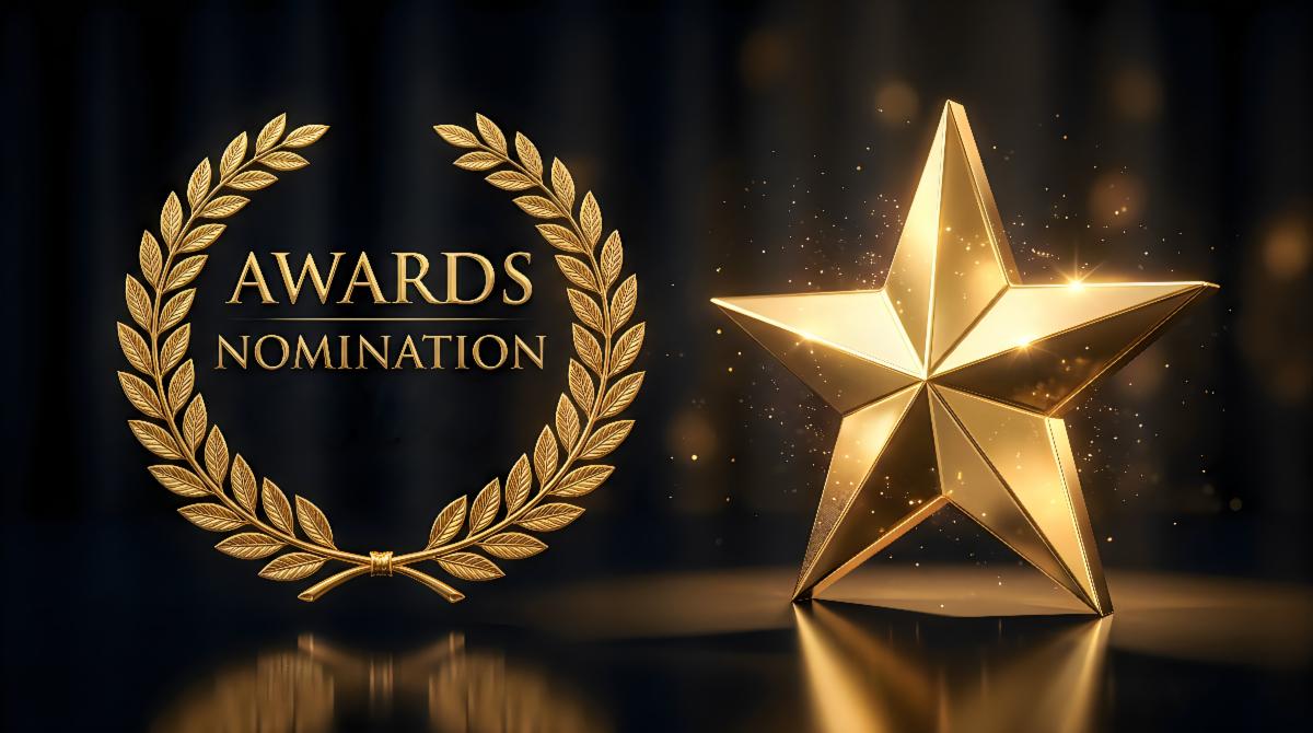 Awards nomination art - black and gold