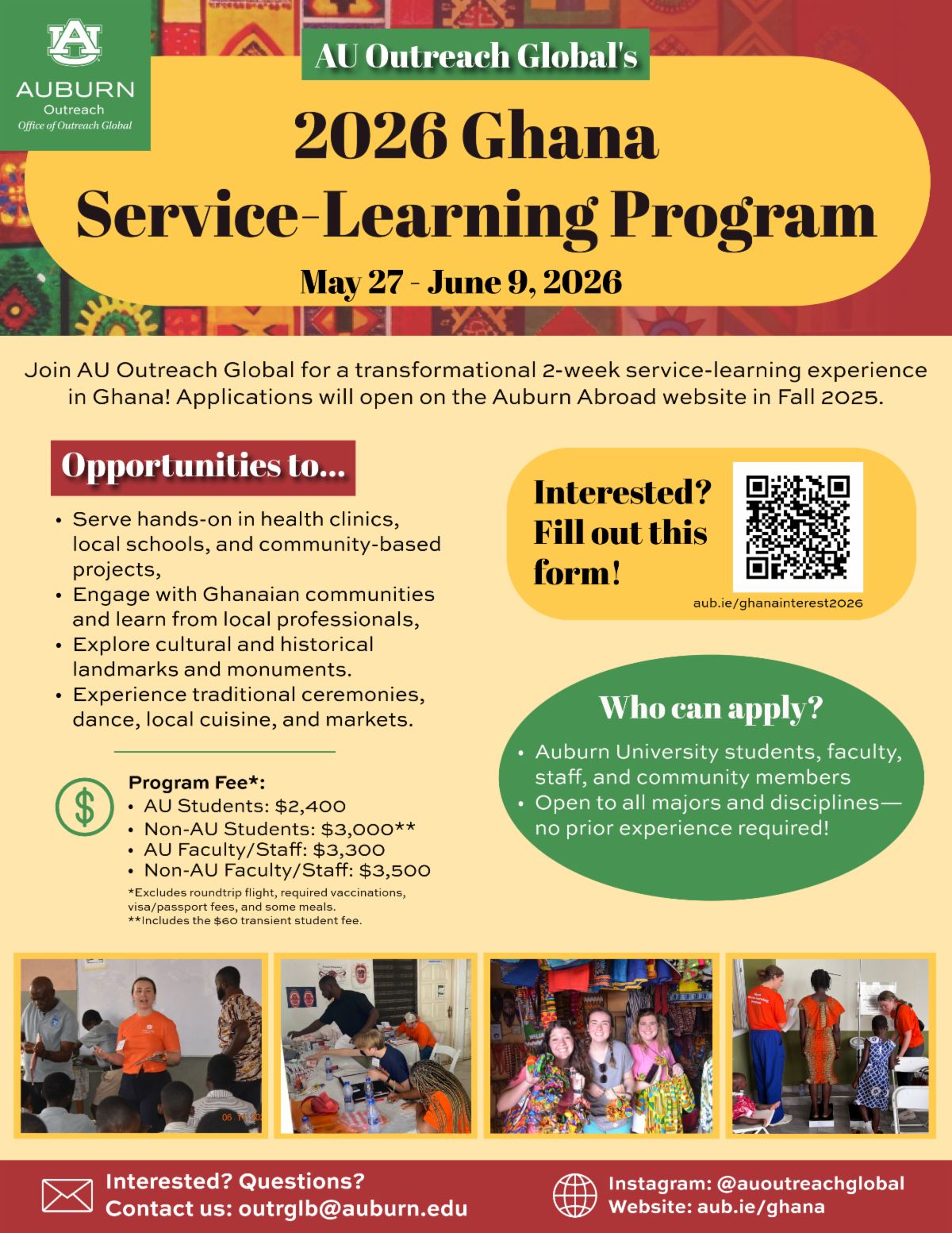 2026 Ghana Service Learning flyer