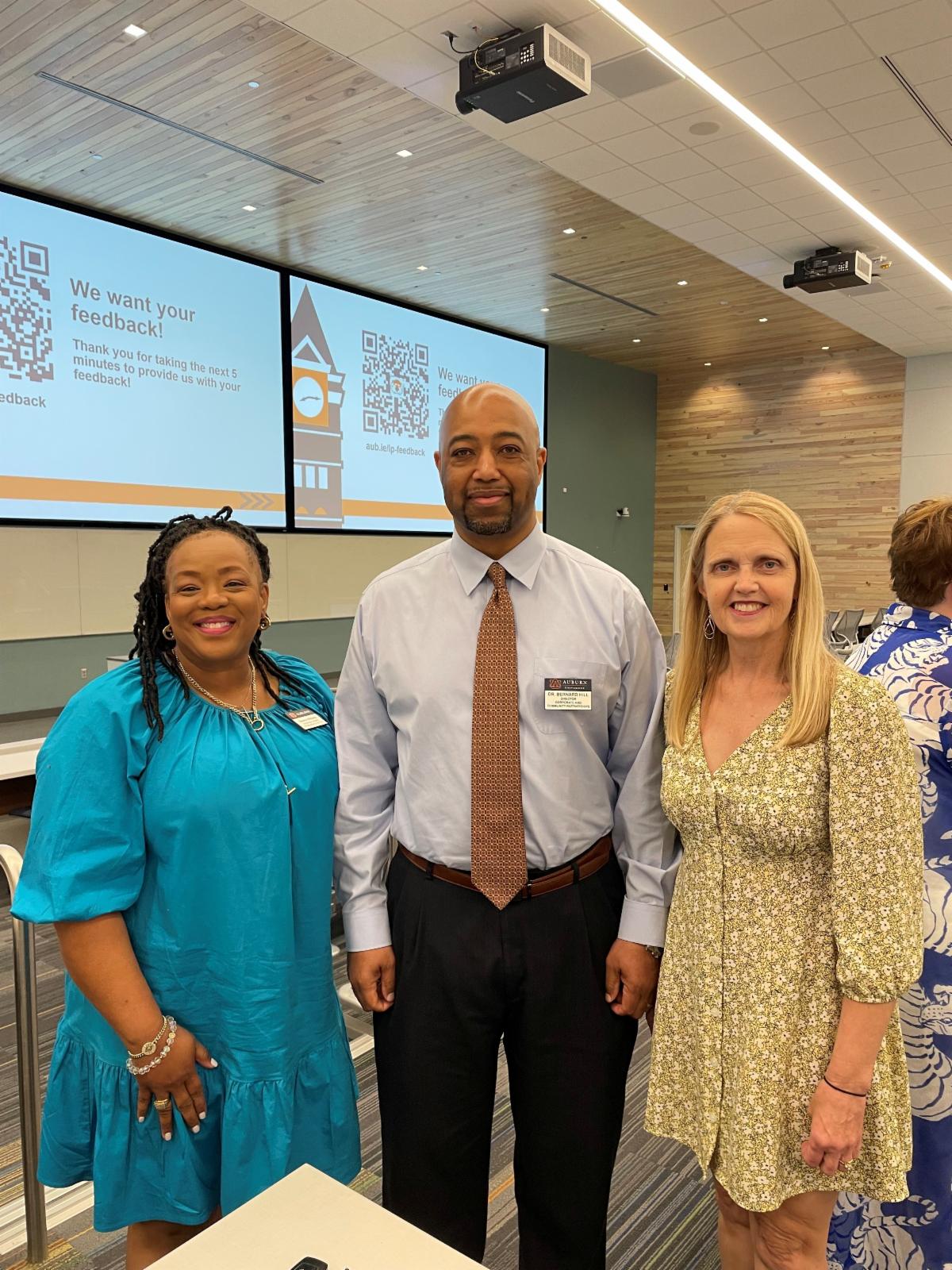 Shavon Williams, Assistant Director, Online Certificate Programs in the Office of Professional & Continuing Education; Bernard Hill, Director, Corporate and Community Partnerships; Karen Rankin, Associate Director Information Technology & CEU Officer