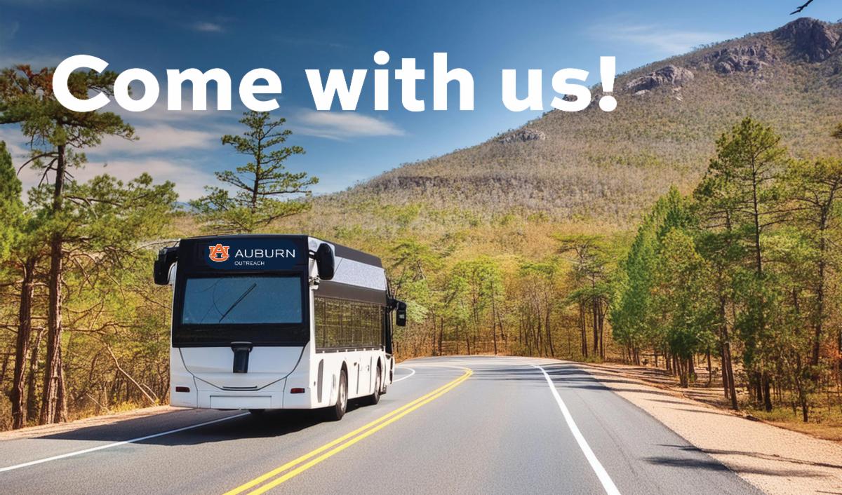 AAA bus tour - Auburn Outreach road trips with faculty addressing issues throughout the state of Alabama