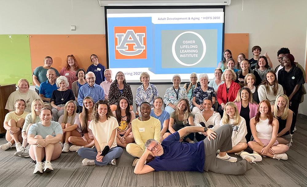 Group class photo - Conversations with Auburn University Undergraduates in an Adult Development & Aging Course.