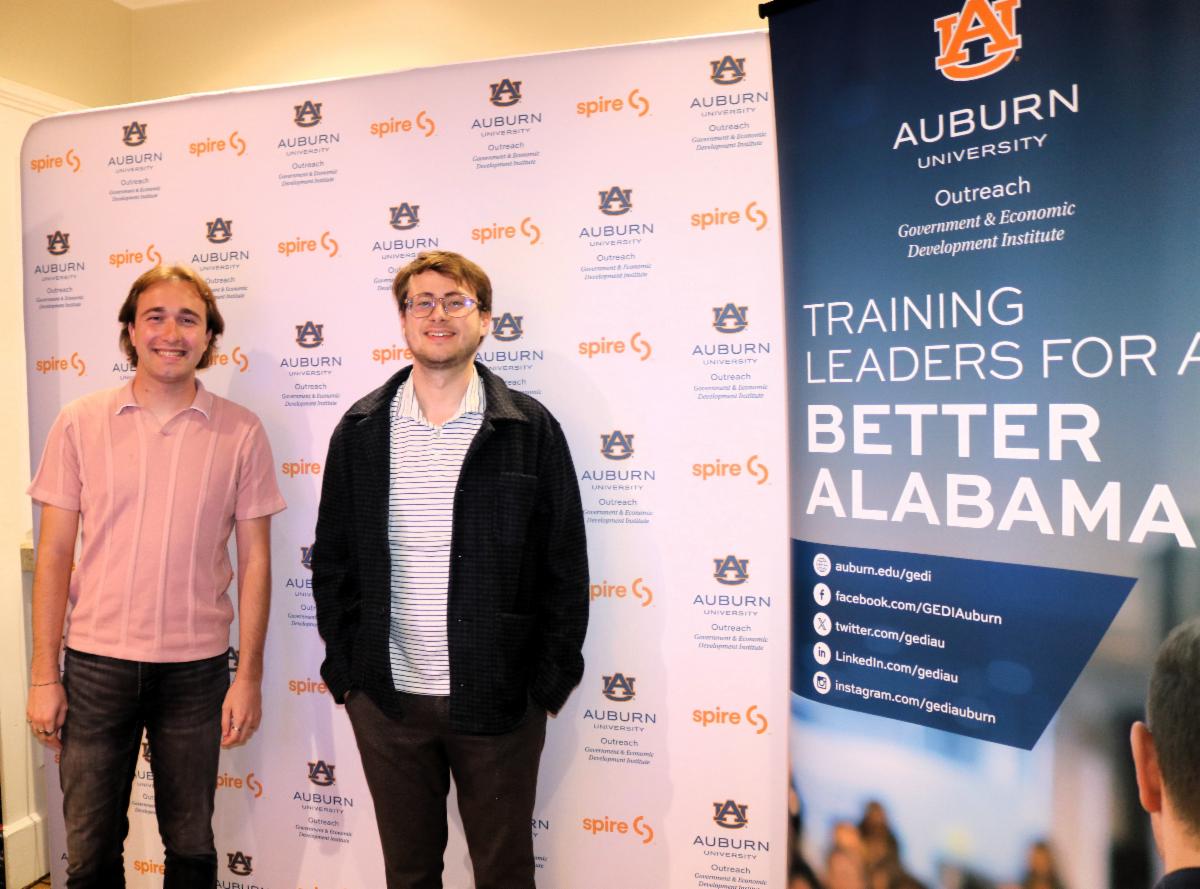 Austin Whitehead and Carter Thomas, former POLI 7700 students, attended GEDI’s Intensive Economic Development Training Course in 2025.