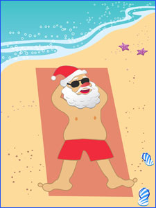 Santa sunbathing
