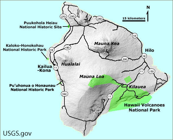 Hawaii Island Volcano Map 2