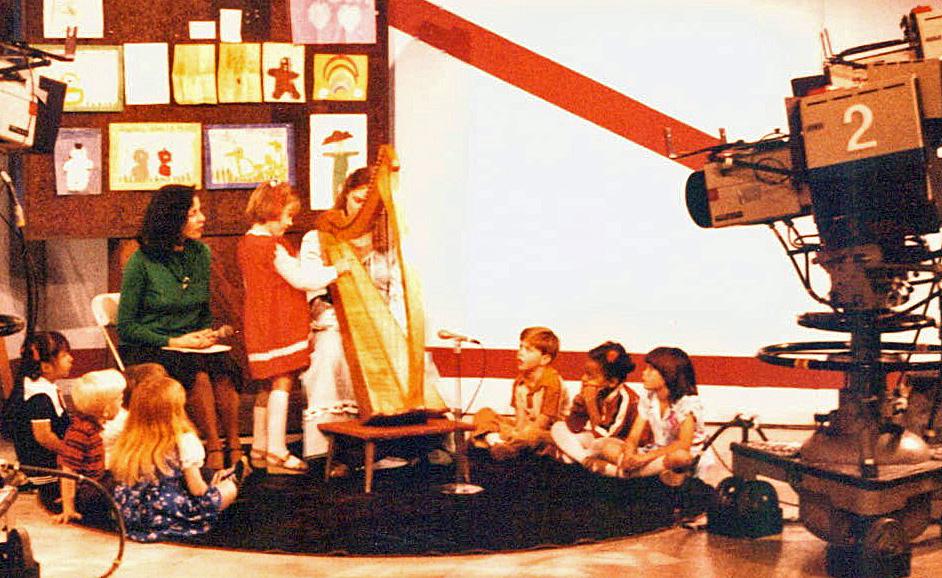 Romper Room girl and harp