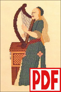 Clarsair cross-stitch