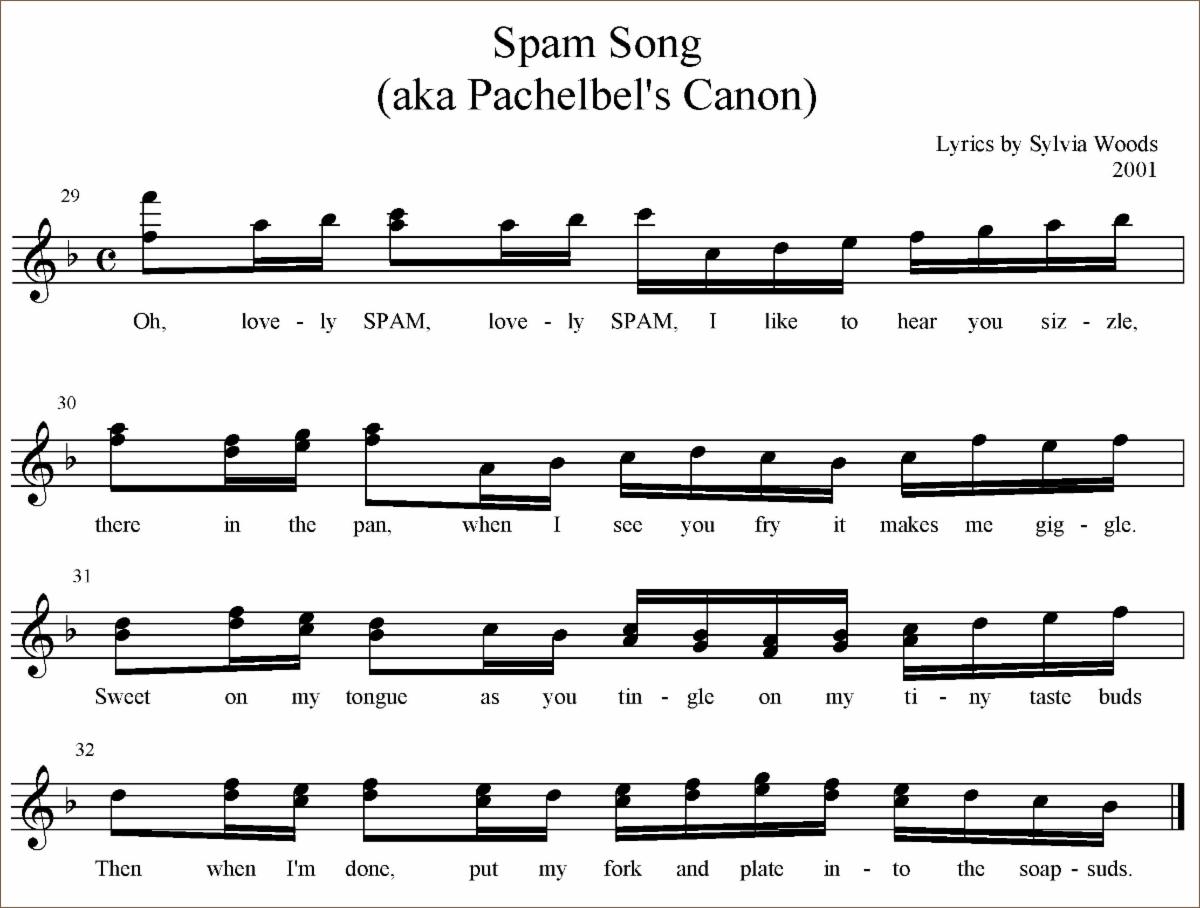 Pachelbel's Canon Spam Song