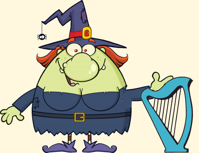 witch with harp