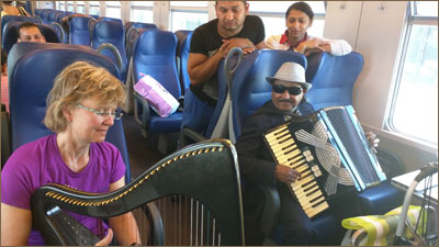 Sunita on a bus
