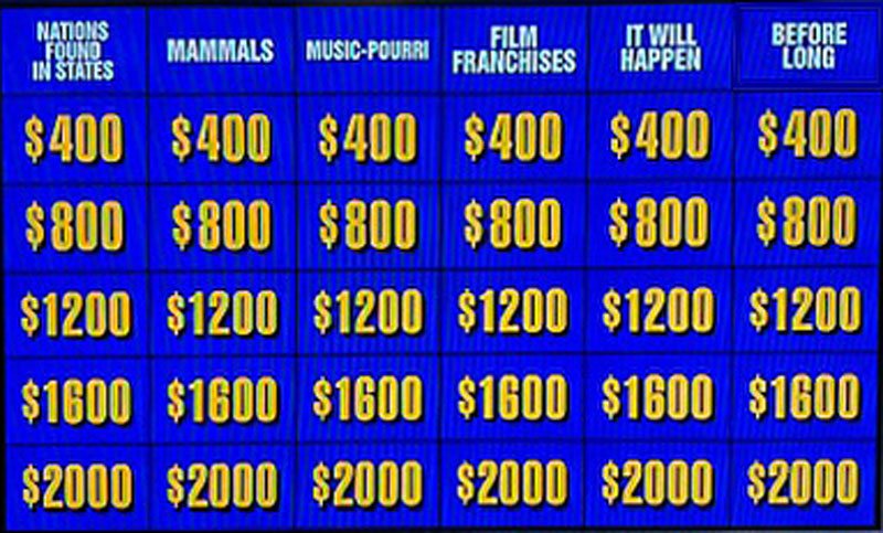 Jeopardy board
