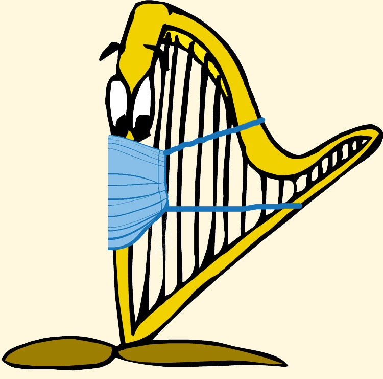harp with face mask