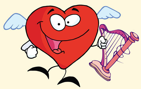 Heart with harp