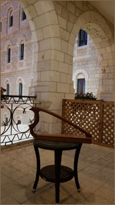 Harp on table