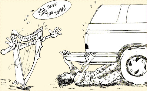Life-saving harp