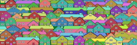 multi colored houses