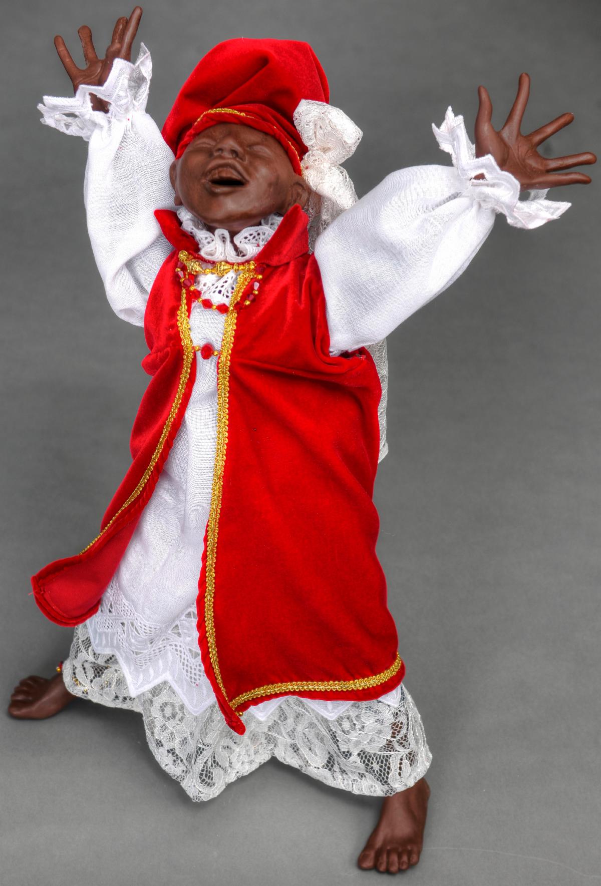 Hallelujah 29 in h porcelain lace velvet glass beads 2020 debut at the American Craft Council show in Baltimore