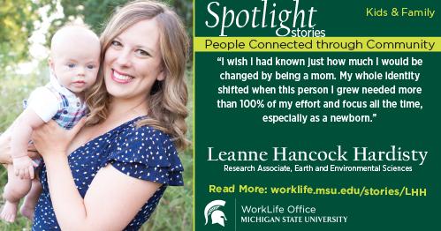 Spotlight Story on Leanna Hancock Hardisty with quote from the article 