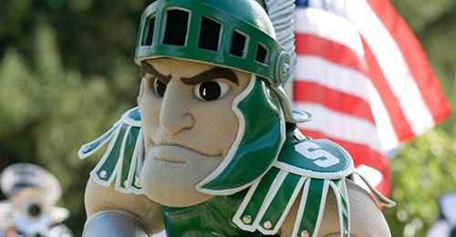 sparty with USA flag