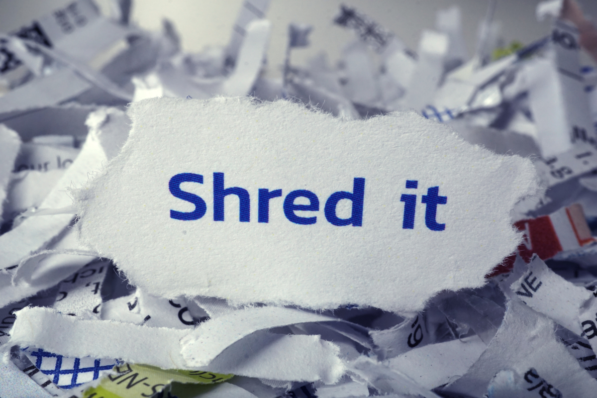 Photo of shredded paper