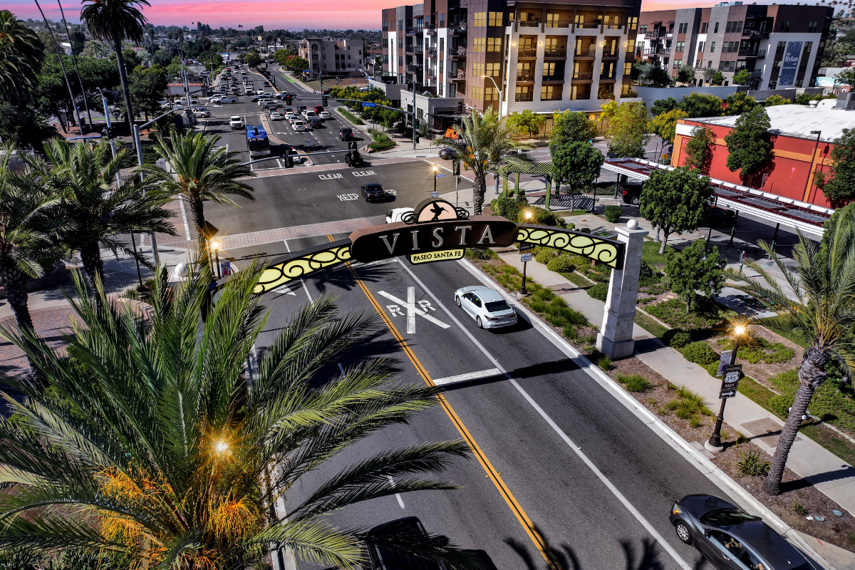 Drone photo of the Vista arch