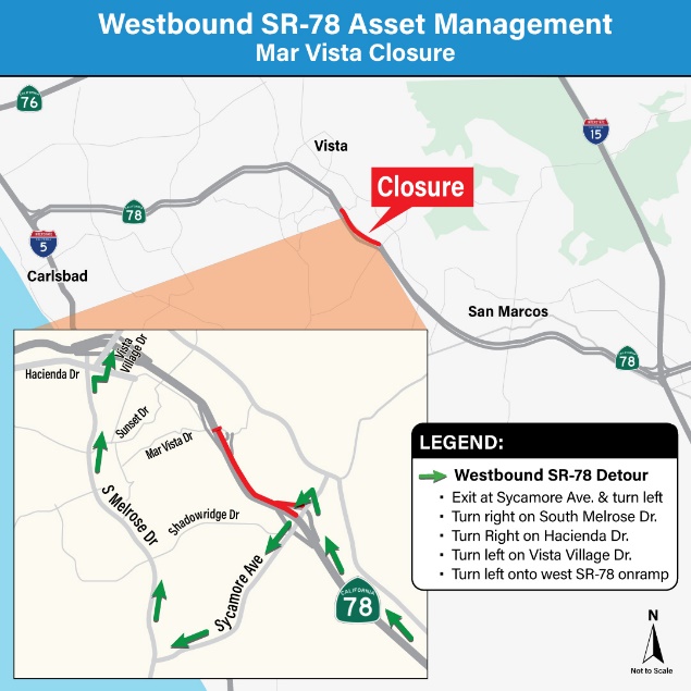 map of SR 78 Closures