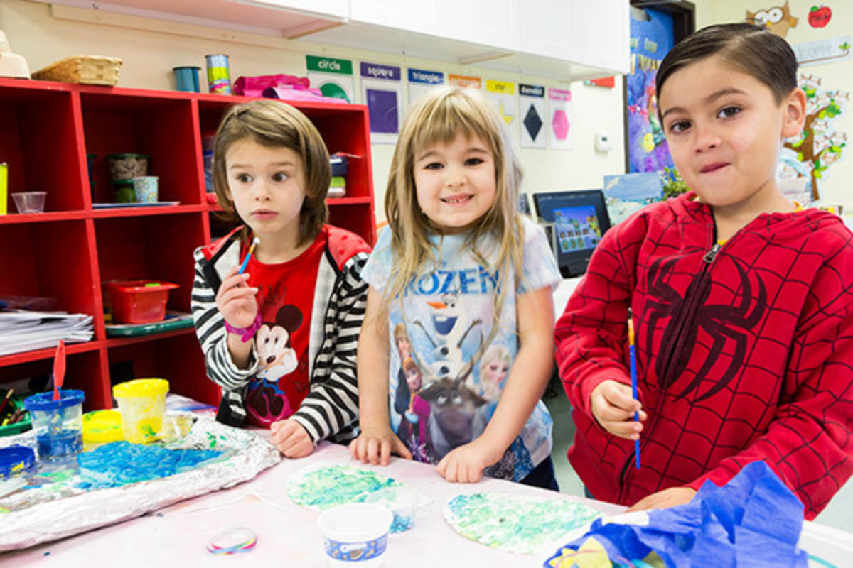 Photo of kids in the City's Preschool program