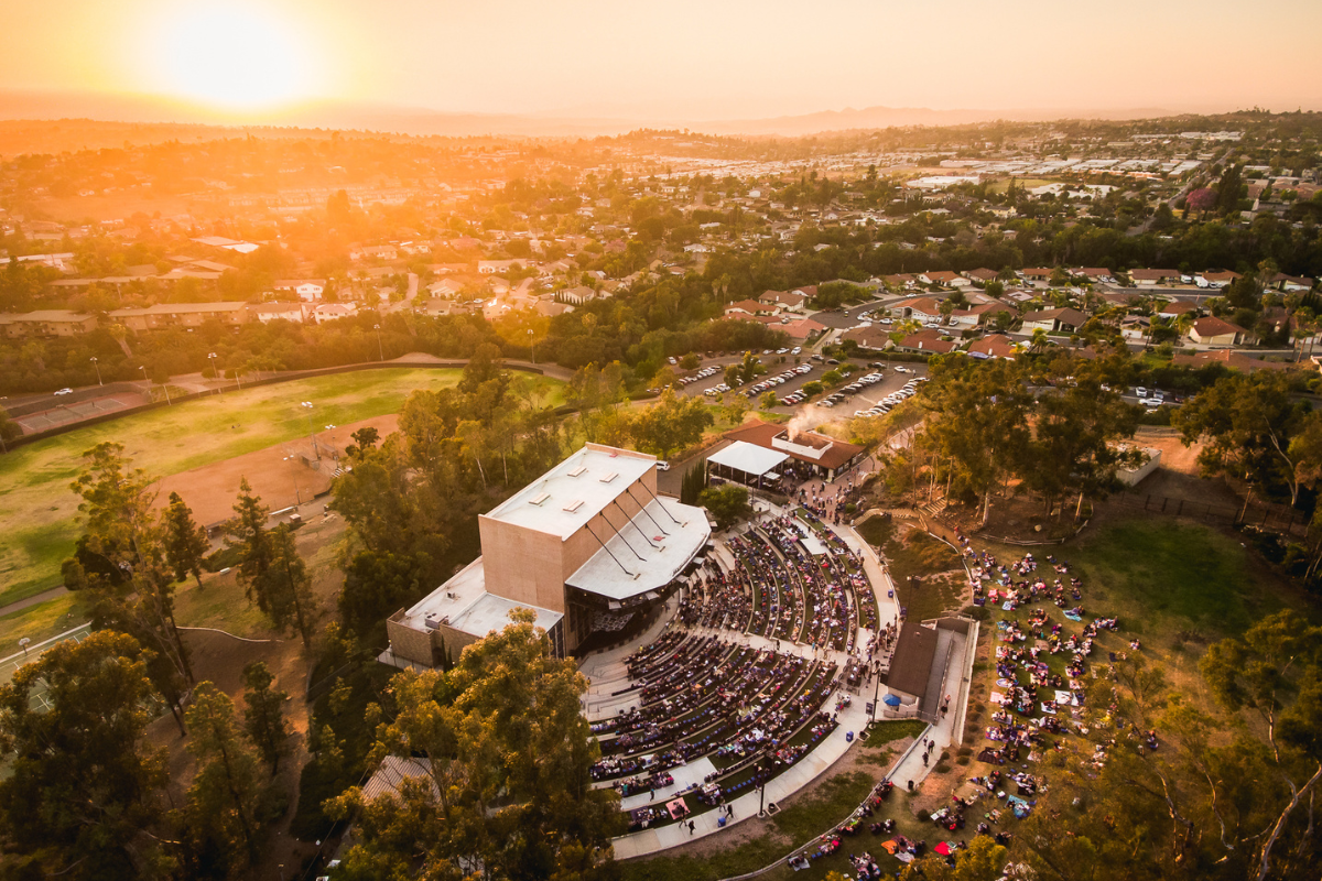 Aerial photo of the Moonlight Amphitheatre in Brengle Terrace Park