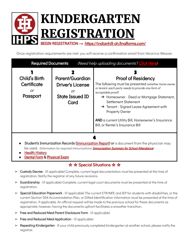2024-2025 KDG Registration Details