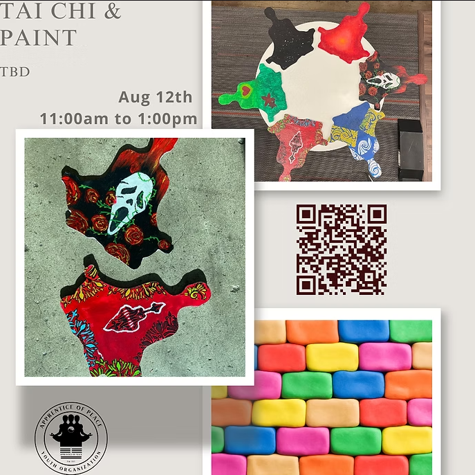 Decorative flyer for a Tai Chi and paint event