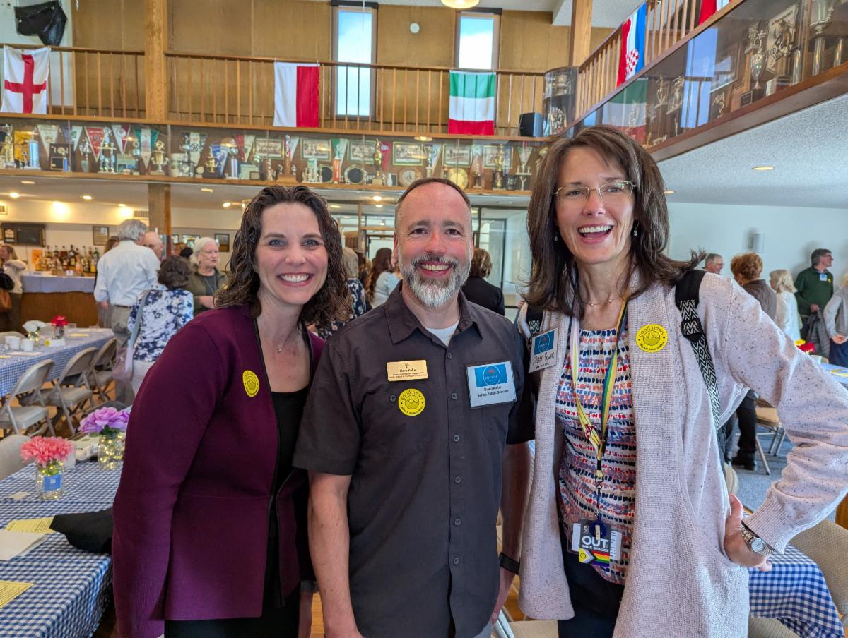 Photo of Sasha Hutchings, Dave Kollar, and Debby Bower at the Good News Breakfast