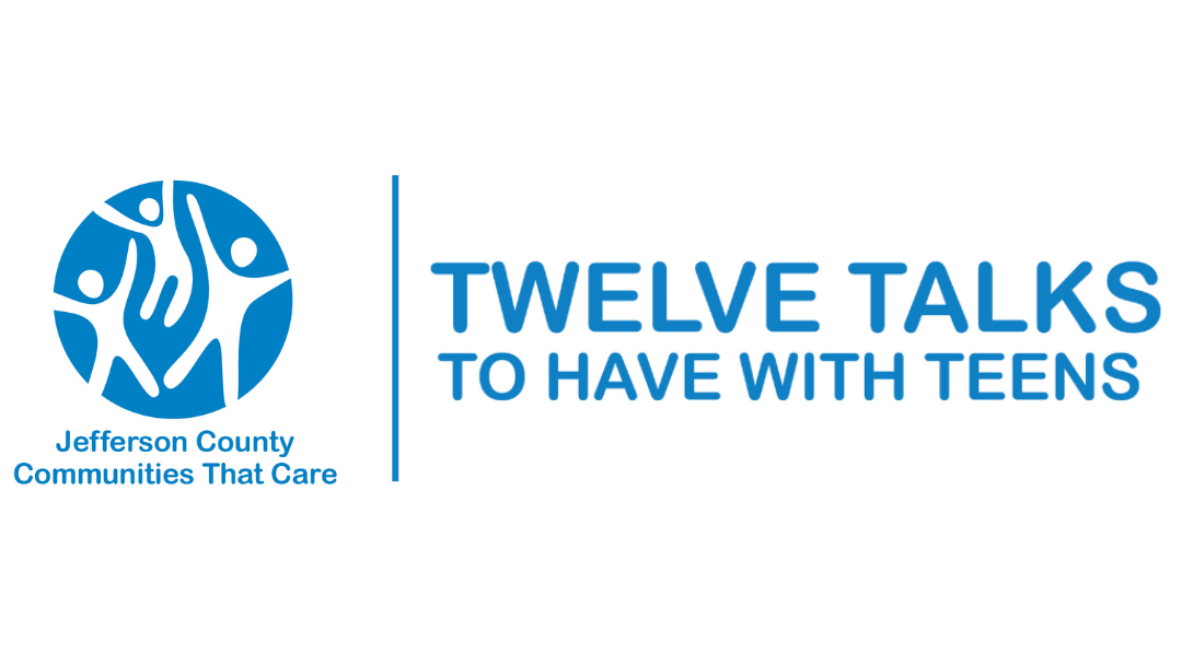 The blue Jeffco CTC logo and the text "Twelve Talks to Have with Teens"