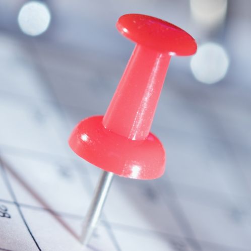 red pin in calendar