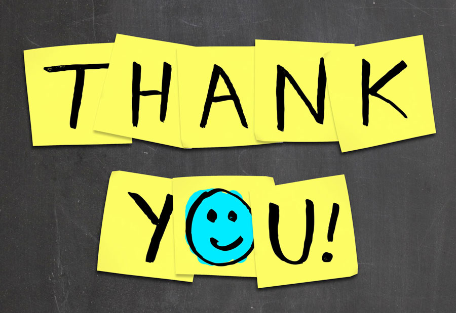 Thank You on post-it notes