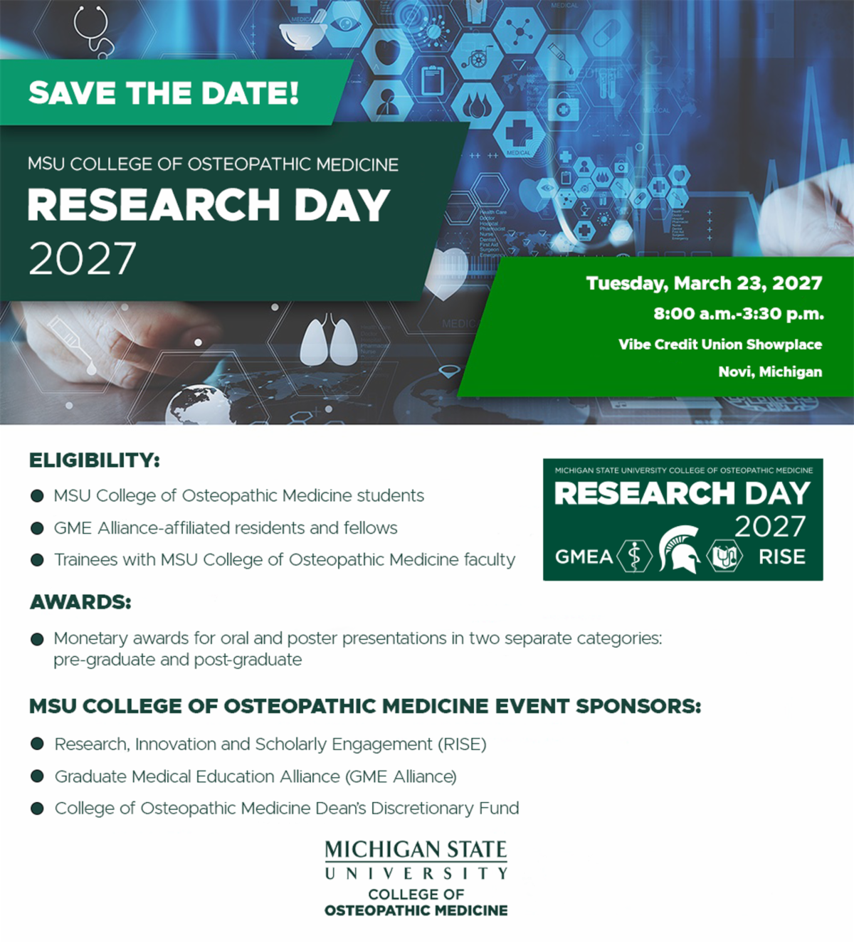 MSU Research Day Save the date 3-23-2027