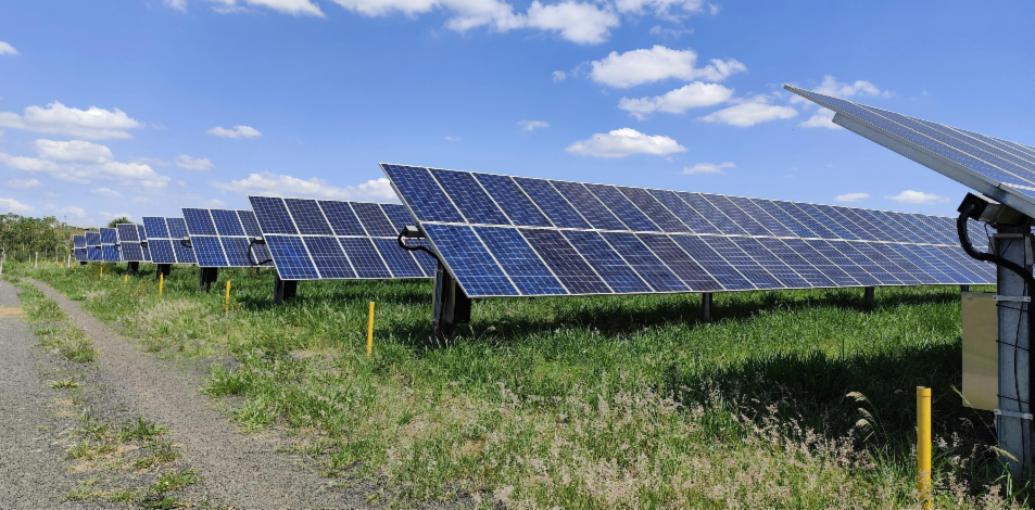 Ground-mounted solar panels
