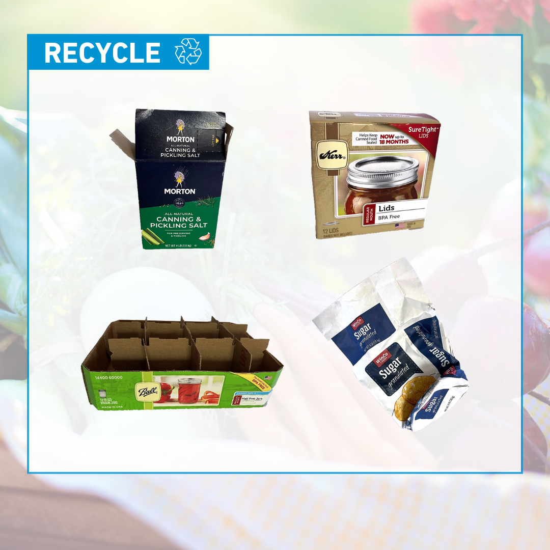 RECYCLE - Box for jars; Paper sugar bag; Canning salt box; Lid box 