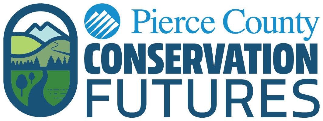 Pierce County Conservation Futures Logo with mountains and river