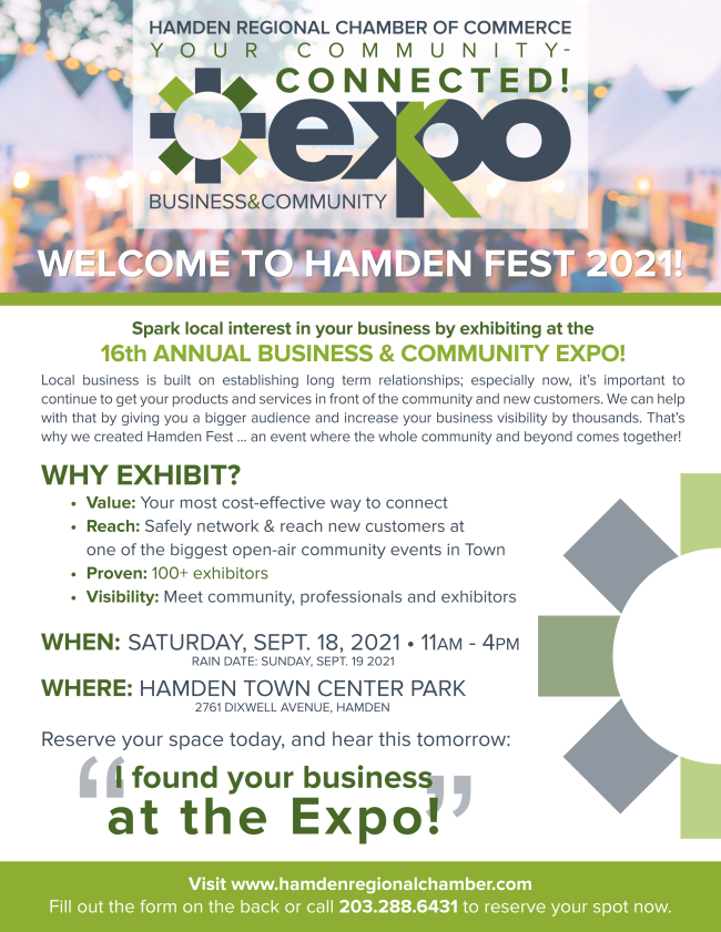 Register for the 16th Annual Expo presented by NQ Industries at HAMDEN FEST