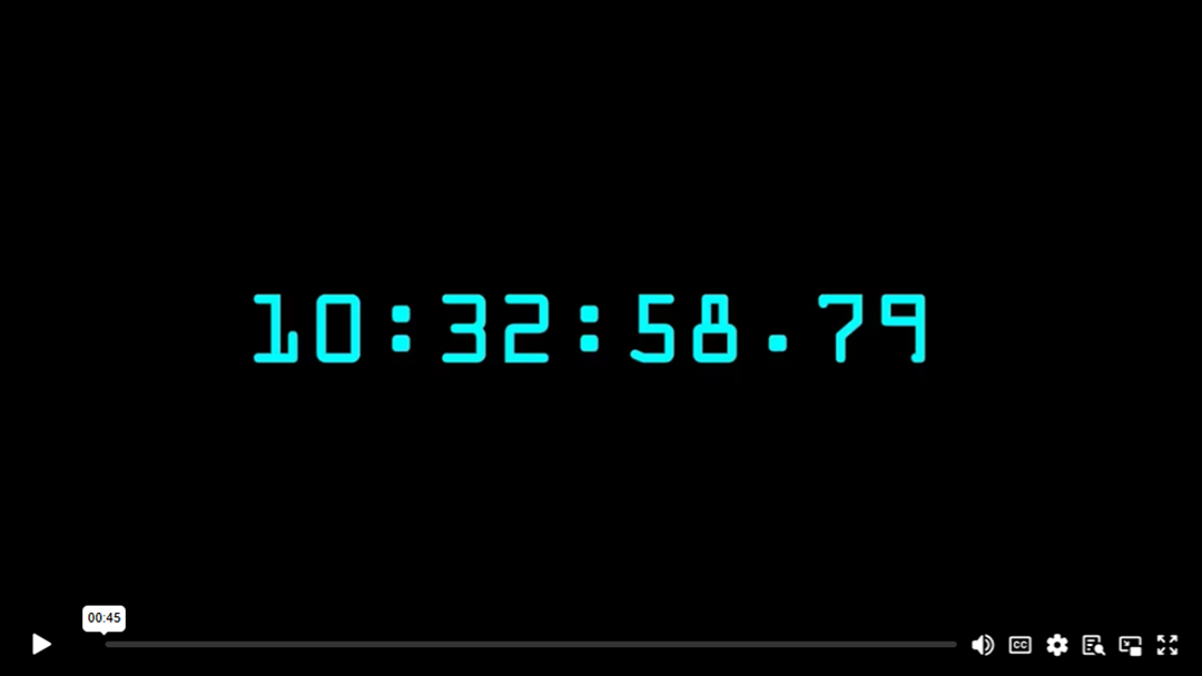 black screen with 10:32 : 58 . 79