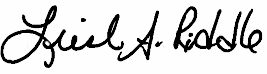 Liesl A. Riddle signature in cursive