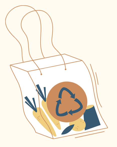 graphic of a reusable bag 