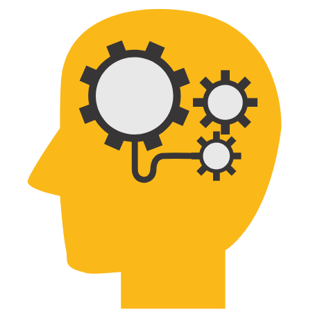 graphic of a head with mechanical wheels inside