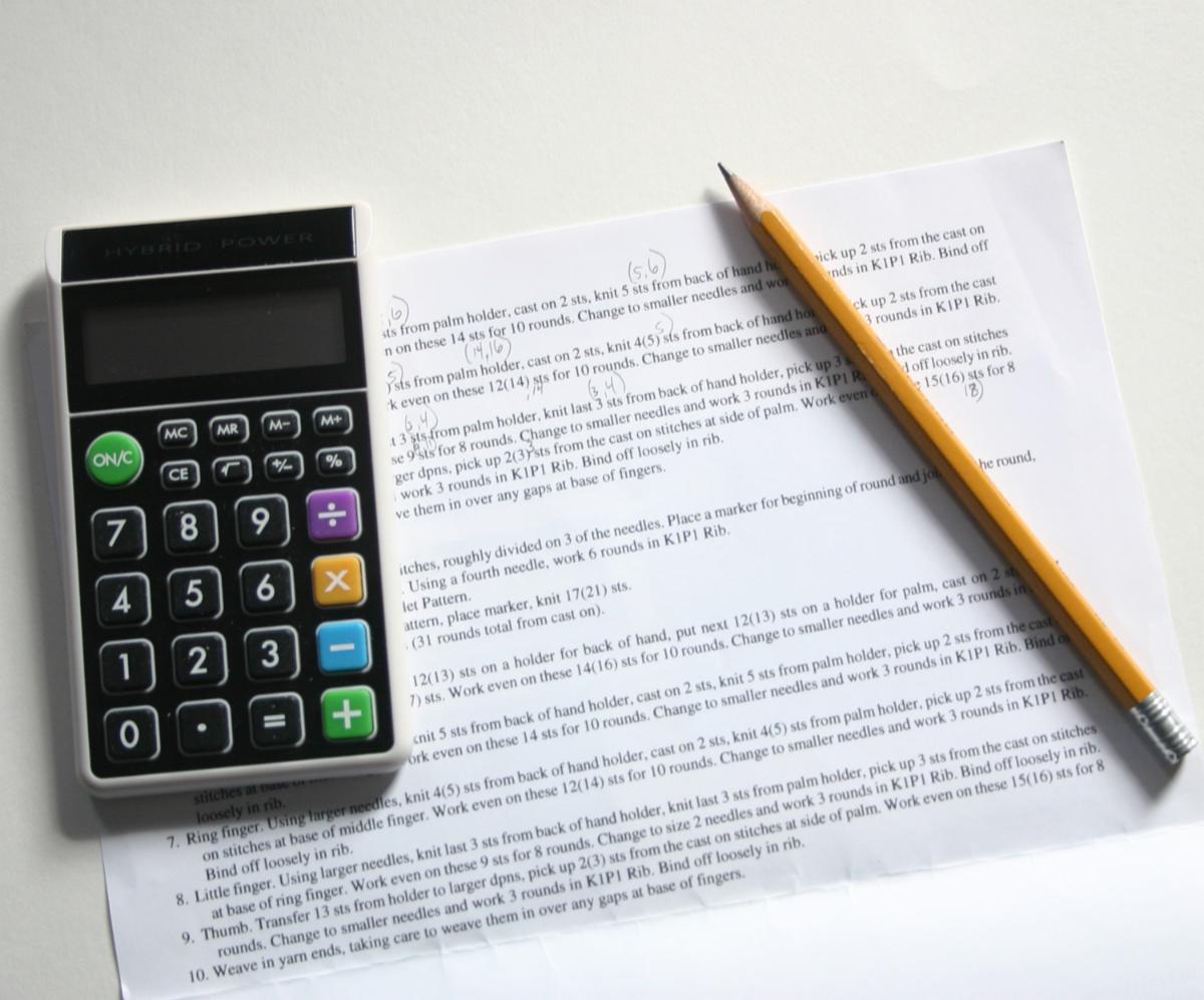 Image with calculator, pattern, and pencil