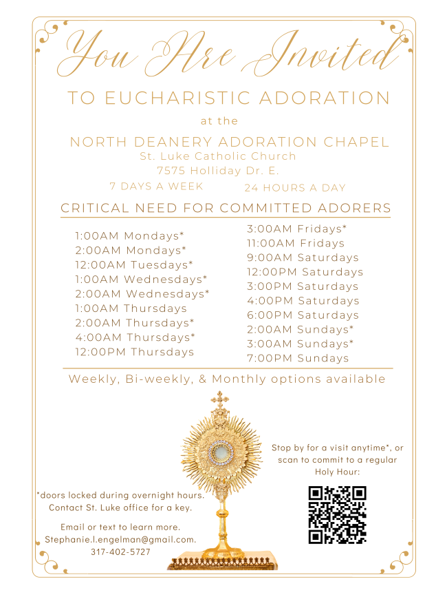 Flyer for Eucharistic Adoration at St. Luke