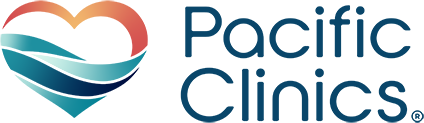 Pacific Clinics Logo with a colorful heart and wave shape