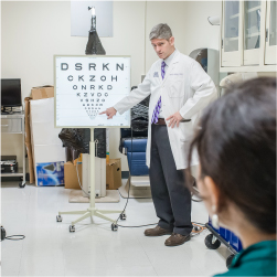 Doctor giving an exam to patient