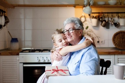 Young girl with grandmother