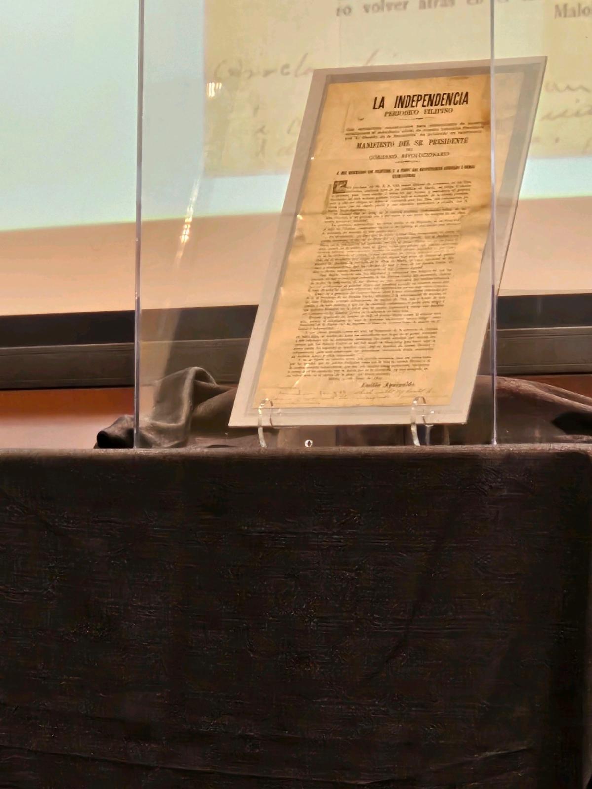 document enclosed in glass