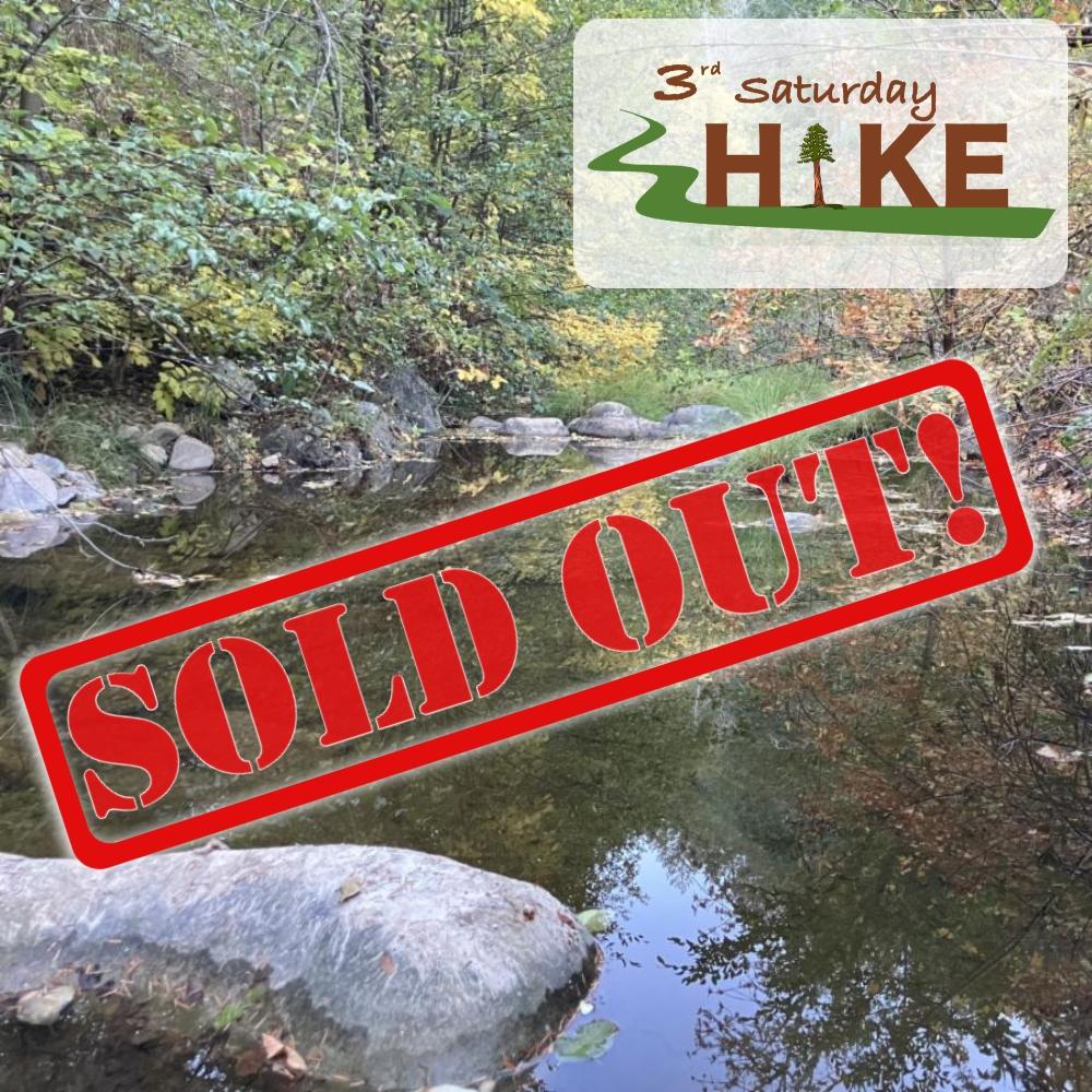October 3rd Saturday hike image with the words "sold out" stamped on top in red.