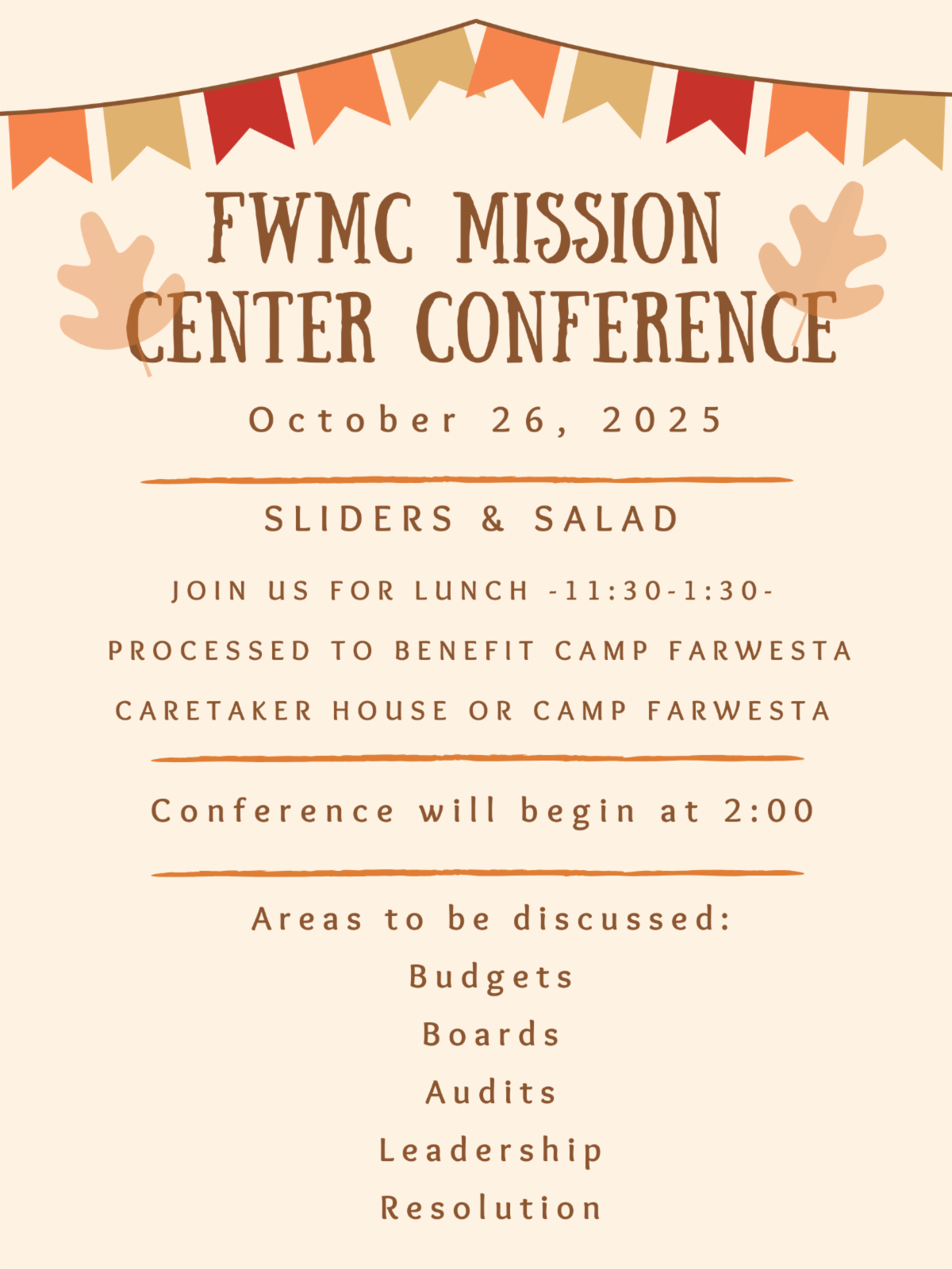 FWMC Mission Center Conference